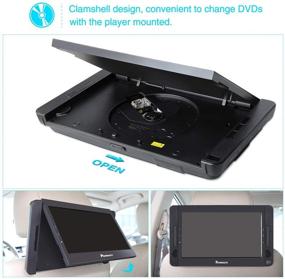 img 1 attached to 📀 NAVISKAUTO 10.5" Dual Screen Car DVD Player: Rechargeable, USB/SD Card Support, with Headphones