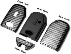 img 3 attached to 🔑 TANGSEN Smart Key Fob Case for KIA Ceed, Cerato, Forte, Niro, Seltos, Sorento, Soul, Sportage, Telluride – 3, 4, 5 Button Keyless Entry Remote Personalized Cover – ABS Carbon Fiber Black Silicone Upgrade