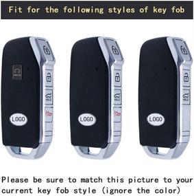 img 1 attached to 🔑 TANGSEN Smart Key Fob Case for KIA Ceed, Cerato, Forte, Niro, Seltos, Sorento, Soul, Sportage, Telluride – 3, 4, 5 Button Keyless Entry Remote Personalized Cover – ABS Carbon Fiber Black Silicone Upgrade