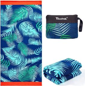 img 4 attached to 🌴 Touchat Beach Towel Oversized: Super Absorbent, Sand Free, and Cute Tropical Palm Leaf Design - Ideal for Kids, Men, Women, Girls, and Boys - 30”x60” Microfiber Beach Towel
