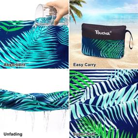 img 1 attached to 🌴 Touchat Beach Towel Oversized: Super Absorbent, Sand Free, and Cute Tropical Palm Leaf Design - Ideal for Kids, Men, Women, Girls, and Boys - 30”x60” Microfiber Beach Towel