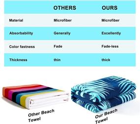 img 2 attached to 🌴 Touchat Beach Towel Oversized: Super Absorbent, Sand Free, and Cute Tropical Palm Leaf Design - Ideal for Kids, Men, Women, Girls, and Boys - 30”x60” Microfiber Beach Towel