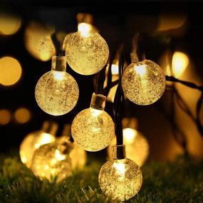 img 4 attached to YIMI Solar String Lights Outdoor: 50 LED 24ft 8 Modes, Waterproof & Solar Powered for Garden Wedding Party Decor, Holiday Gifts (Warm Light)