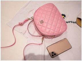 img 1 attached to 👜 Маленькая женская сумка через плечо со шнурком - стильная дамская почтовая сумка из PU-кожи с жемчужным оттенком - Nuwa