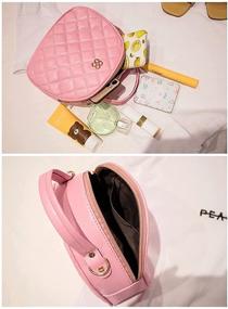 img 2 attached to 👜 Маленькая женская сумка через плечо со шнурком - стильная дамская почтовая сумка из PU-кожи с жемчужным оттенком - Nuwa