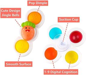 img 2 attached to 🌈 YAPIGO Spinning Top Toy Set for Toddlers - Suction Cup Spinner Toys, Sensory Toys, Bath Toys, Dimple Toys - Early Education Toys and Gifts for 1-3 Year Old Boys and Girls (3 Pcs)