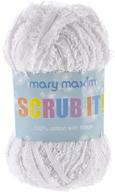 🧶 scrub it yarn in white by mary maxim logo