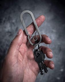 img 1 attached to 🔑 MØTH Titanium Carabiner Keychain - The Baxter: Ultralight Multipurpose Clip for Everyday Carry & More - Hiking, Camping, Daily Use - Flexgate Design, Strong & Durable - 2.75 x 1 x 1/8 Inches