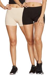 img 4 attached to 🩲 Enhancing Seamless Ribbed Slip Shorts - Urban Look, Super Stretch: Ideal Biker Shorts for Dresses and Workouts