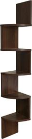 img 1 attached to EWEI'S HomeWares 5-Tier Large Walnut Corner Wall Mount Shelf