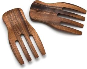 img 1 attached to Lipper International Acacia Salad Hands: Stylish and Functional Serving Utensils, One Pair