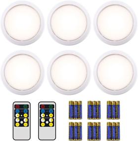 img 4 attached to 💡 Puck Lights: Wireless LED Closet Light with Remote Control Dimmer & Timing (6 Pack)