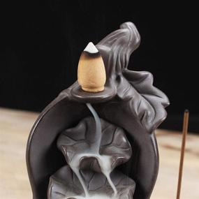 img 1 attached to 🏮 Risup Ceramic Incense Burner Set: Backflow Holder with 10pcs Incense Cones for Home & Office Decor