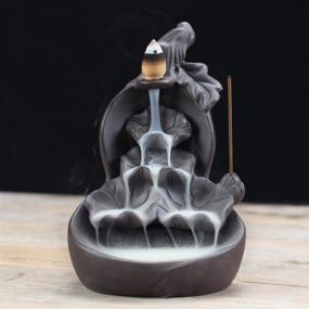 img 3 attached to 🏮 Risup Ceramic Incense Burner Set: Backflow Holder with 10pcs Incense Cones for Home & Office Decor