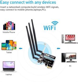 img 2 attached to ZEXMTE AC 1200Mbps карта WiFi для ПК: двухдиапазонный беспроводной адаптер с 5 ГГц/2,4 ГГц, 3×5dBi антенна - незабываемые игровые и потоковые впечатления, совместимость с Windows 10/8.1/8/7.