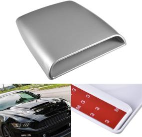 img 4 attached to NATGIC Universal Car Air Flow Decorative Intake Hood Scoop Turbo Bonnet Vent Cover (Silver)