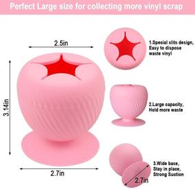 img 2 attached to 🔥 Efficient Vinyl Weeding Scrap Collector: Large Capacity Silicone Suctioned Can for Disposing Vinyl (Pink)