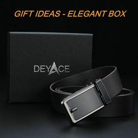 img 1 attached to 👔 DEYACE Ratchet Vegetable Leather Belts: Adjustable Men's Accessories for a Trendy Look