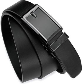 img 3 attached to 👔 DEYACE Ratchet Vegetable Leather Belts: Adjustable Men's Accessories for a Trendy Look