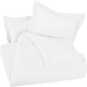 img 2 attached to Full/Queen Bright White Amazon Basics Microfiber Duvet Cover Set - Lightweight with Simple Snap Buttons