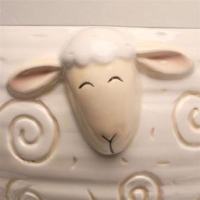 img 3 attached to 🐏 Sleepy Sheep Ceramic Yarn Bowl Knitting Bowl - Keep Your Yarn Tangle-Free, 6" W x 4.5" H