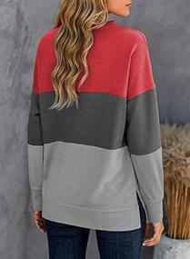 img 3 attached to 👚 Stylish Women's Color Block Sweatshirt: Long Sleeve Zipper Loose Pullover Tops Shirts for Fashion-Forward Ladies
