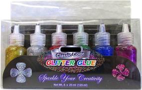 img 1 attached to 🌟 20ml Bottles of BAZIC Products Glitter Glue Set - Classic Colors (Green, Gold, Red, Silver, Blue, Purple)