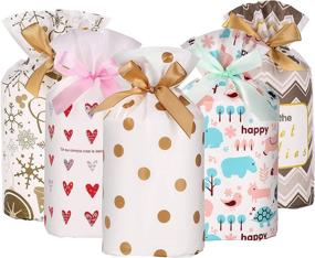 img 4 attached to Twohowgen Polypropylene Drawstring Treat Bags - Pack of 30 🎁 Assorted Colors Gift Bags, Perfect for Birthday, Christmas, and Wedding Parties