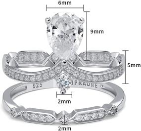 img 2 attached to 💍 SUPRAONE Cubic Zirconia Wedding Promise Rings for Bride - 925 Sterling Silver Bridal Sets Engagement Rings for Women, Size 5-11