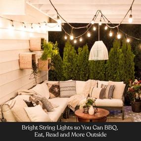 img 2 attached to 🌟 Brightech Ambience Pro - Waterproof LED Outdoor String Lights with Dimmable Vintage Edison Bulbs - 24 Ft Commercial Grade Patio Lights Create Cafe Ambience - Black