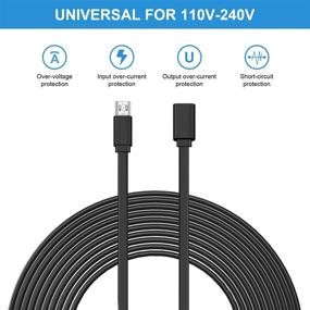 img 2 attached to 🔌 Sumind 4 Pack 10 ft/ 3 m Micro USB Extension Cable - Male to Female Extender Cord for Zmodo Wireless Security Camera with Flat Power Cable and Included Cable Clips- Black