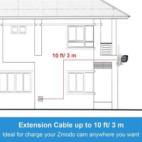 img 1 attached to 🔌 Sumind 4 Pack 10 ft/ 3 m Micro USB Extension Cable - Male to Female Extender Cord for Zmodo Wireless Security Camera with Flat Power Cable and Included Cable Clips- Black