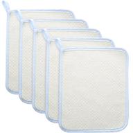 🧼 blulu dual-sided exfoliating face body wash cloth towel with soft weave - ideal for skin scrub, beauty treatment, massage, and home bath - pack of 5 logo