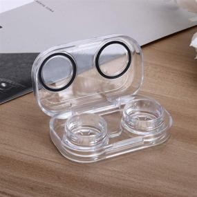 img 3 attached to 👀 4-Pack Portable Contact Lens Cases Box – Flip Top Contacts Holder Container for Soak and Storage, Kit with Tweezers and Applicator Set