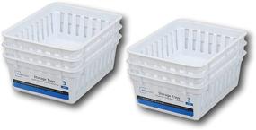 img 2 attached to 📦 6-Pack White Basic Square Mini Bin Storage Trays by Mainstay