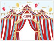 🎪 allenjoy 8x6ft red circus backdrop - carnival carousel big top tent - first 1st background - girl boy birthday party - dessert candy cake table decor - decoration for baby shower - banner for photo shoot booth logo