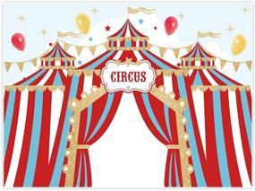 img 4 attached to 🎪 Allenjoy 8x6ft Red Circus Backdrop - Carnival Carousel Big Top Tent - First 1st Background - Girl Boy Birthday Party - Dessert Candy Cake Table Decor - Decoration for Baby Shower - Banner for Photo Shoot Booth