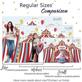 img 2 attached to 🎪 Allenjoy 8x6ft Red Circus Backdrop - Carnival Carousel Big Top Tent - First 1st Background - Girl Boy Birthday Party - Dessert Candy Cake Table Decor - Decoration for Baby Shower - Banner for Photo Shoot Booth