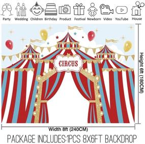 img 3 attached to 🎪 Allenjoy 8x6ft Red Circus Backdrop - Carnival Carousel Big Top Tent - First 1st Background - Girl Boy Birthday Party - Dessert Candy Cake Table Decor - Decoration for Baby Shower - Banner for Photo Shoot Booth