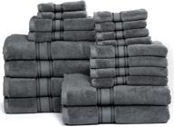 🛀 premium grey bath towels - 100% cotton towel set for luxurious bathrooms, soft & fluffy hotel quality towels, zero twist, 6 bath towels, 6 hand towels, 6 wash cloths, quick dry & highly absorbent shower towels - 18 piece set logo