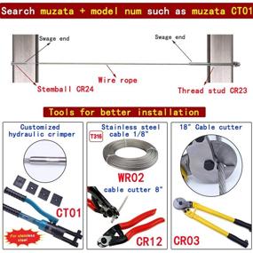 img 2 attached to 🔒 Muzata 20-Pack 1/8" Stemball Swage Dead End Invisible Cable Railing Kit - Stainless Steel Terminal End Fitting for Wood, Metal Stair, Deck - Ideal for Metal Budget System CR24, CV1, CV2…