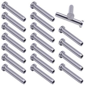 img 4 attached to 🔒 Muzata 20-Pack 1/8" Stemball Swage Dead End Invisible Cable Railing Kit - Stainless Steel Terminal End Fitting for Wood, Metal Stair, Deck - Ideal for Metal Budget System CR24, CV1, CV2…