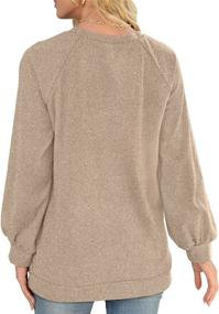 img 1 attached to 👚 Long Lantern Sleeve Crewneck Tunic Tops for Women - Ideal Sweatshirt for Leggings by OFEEFAN