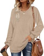 👚 long lantern sleeve crewneck tunic tops for women - ideal sweatshirt for leggings by ofeefan logo