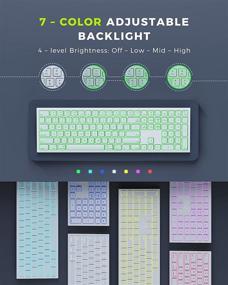 img 1 attached to 🔍 Беспроводная подсвечиваемая клавиатура seenda для Mac OS/iOS/iPad OS с подсветкой, ультратонкая и аккумулируемая, совместима с MacBook Pro/Air, iMac, Mac Mini, iPhone - Серебряный и Белый.