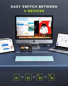 img 3 attached to 🔍 Беспроводная подсвечиваемая клавиатура seenda для Mac OS/iOS/iPad OS с подсветкой, ультратонкая и аккумулируемая, совместима с MacBook Pro/Air, iMac, Mac Mini, iPhone - Серебряный и Белый.