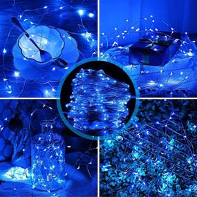 img 1 attached to 🔵 AMIR Upgraded Version Fairy String Lights - 100 LED 33FT Mini Copper Wire Starry Lights Battery Powered for Garden, Home, Party, Halloween, Christmas Decorations (Blue - Pack of 2)