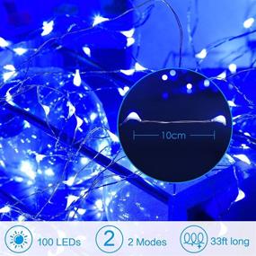 img 3 attached to 🔵 AMIR Upgraded Version Fairy String Lights - 100 LED 33FT Mini Copper Wire Starry Lights Battery Powered for Garden, Home, Party, Halloween, Christmas Decorations (Blue - Pack of 2)