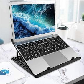img 2 attached to 💻 AICHESON Portable Laptop Stand: Adjustable Height, Lightweight (1.16 LB) Ergonomic Computer Stand for Apple MacBook, X5 Black