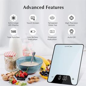 img 1 attached to 🥘 Upgrade Your Cooking Game with LIVIN Digital Food Scale - Large LED Display, High Accuracy, Water-Resistant, Portable for Cooking/Baking - 22lb/10kg